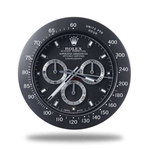 Daytona Wall Clock - Black Black