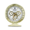 Daytona Table Clock – Gold White