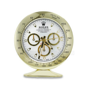 Daytona Table Clock – Gold White