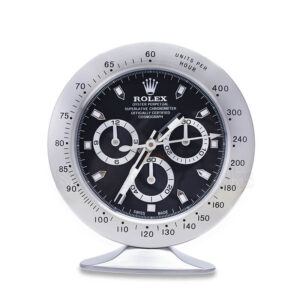 Daytona Table Clock – Sliver Black